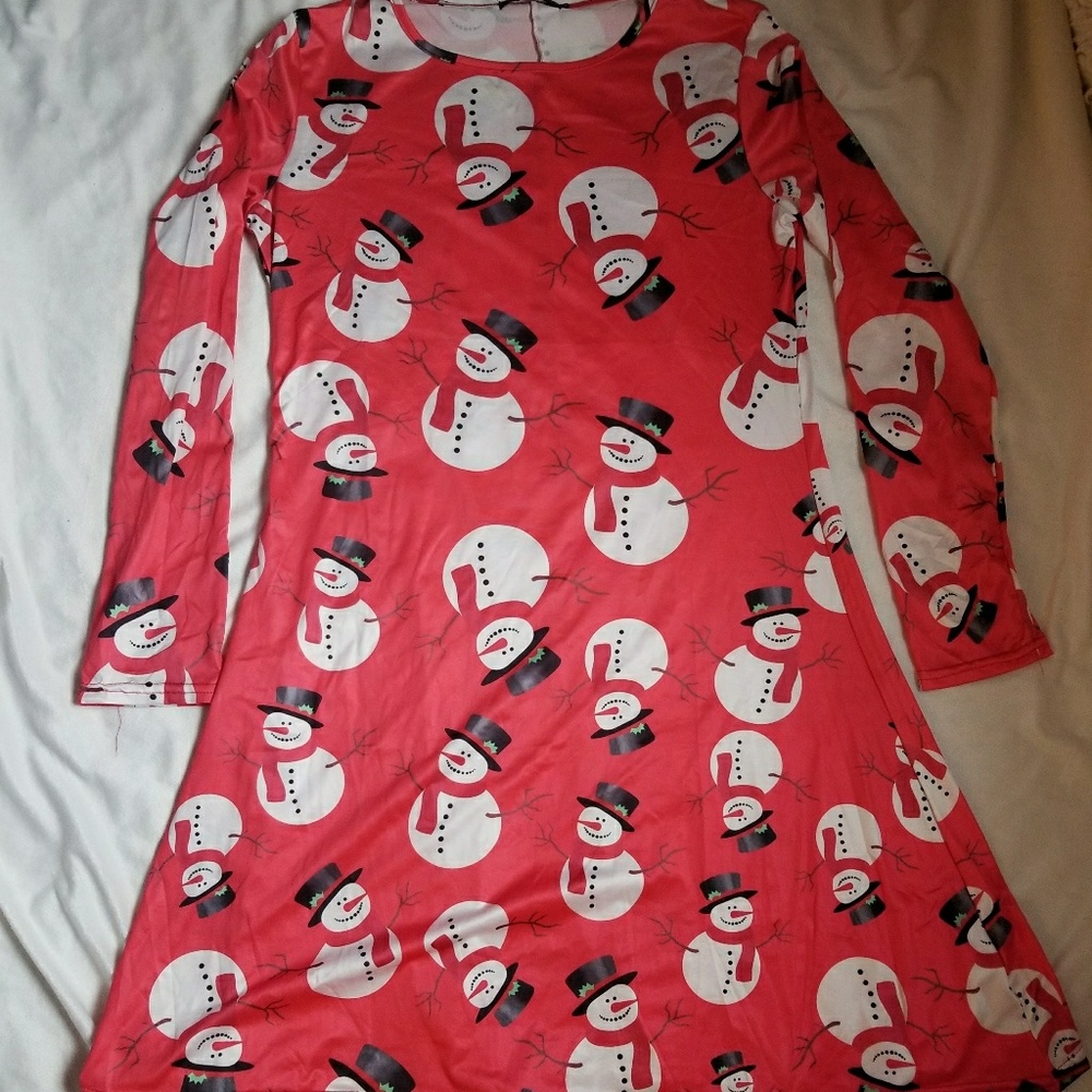 Snowman red dress
